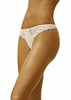 Stretch Silk Satin Hip Hugger Thong with Lace (SD17)